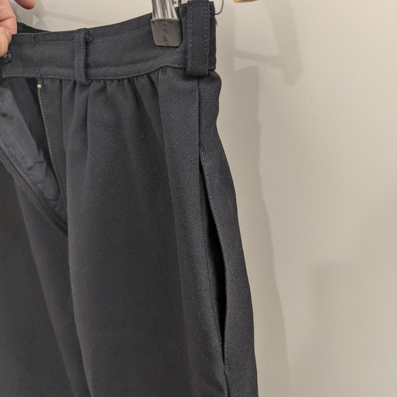 VINTAGE 100% wool navy blue midi skirt suit blazer set, sz 8 (fits S) - Picture 9 of 9